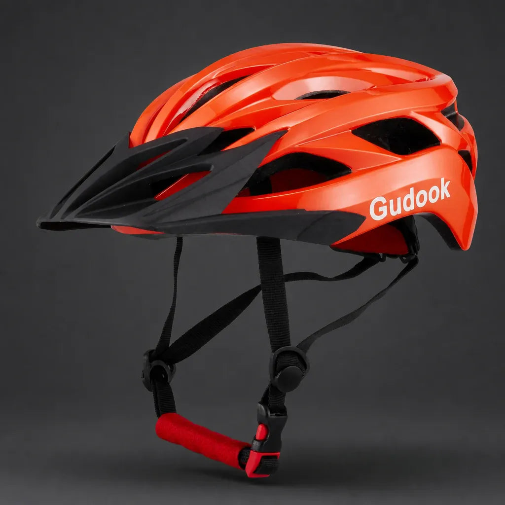 Veltrix-Bike Casque Visière Amovible Orange Et Noir
