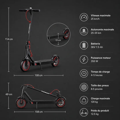 Veltrix-Bike Trottinette Électrique Pliable En Alliage D’Aluminium Noir