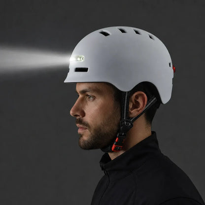 Veltrix-Bike Casque Avec Éclairage LED Blanc Intégré