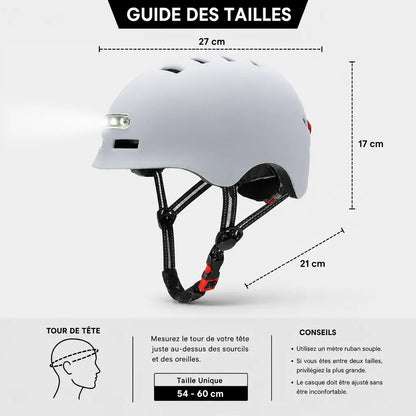 Veltrix-Bike Casque Avec Éclairage LED Blanc Intégré