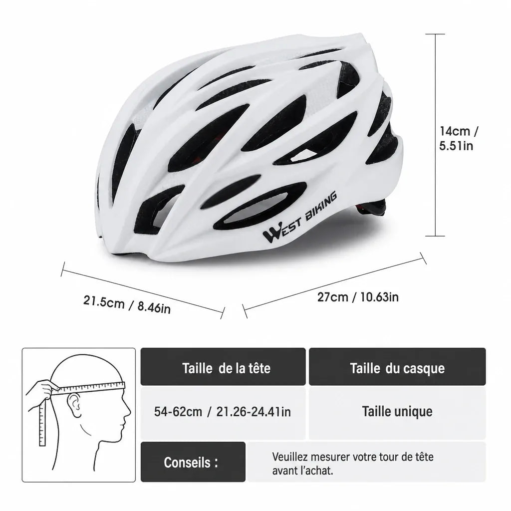 Veltrix-Bike Casque Blanc Ultraléger