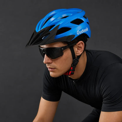 Veltrix-Bike Casque Bleu Avec Visière Amovible