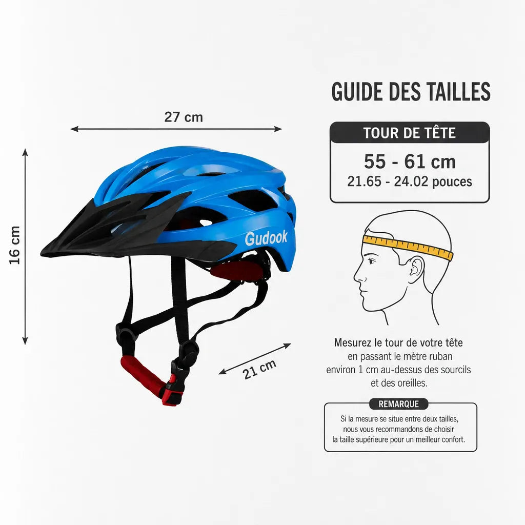 Veltrix-Bike Casque Bleu Avec Visière Amovible