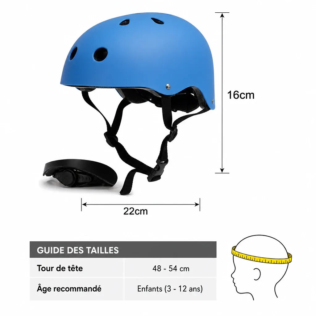 Veltrix-Bike Casque Bol Enfant Bleu pour Vélo et Trottinette