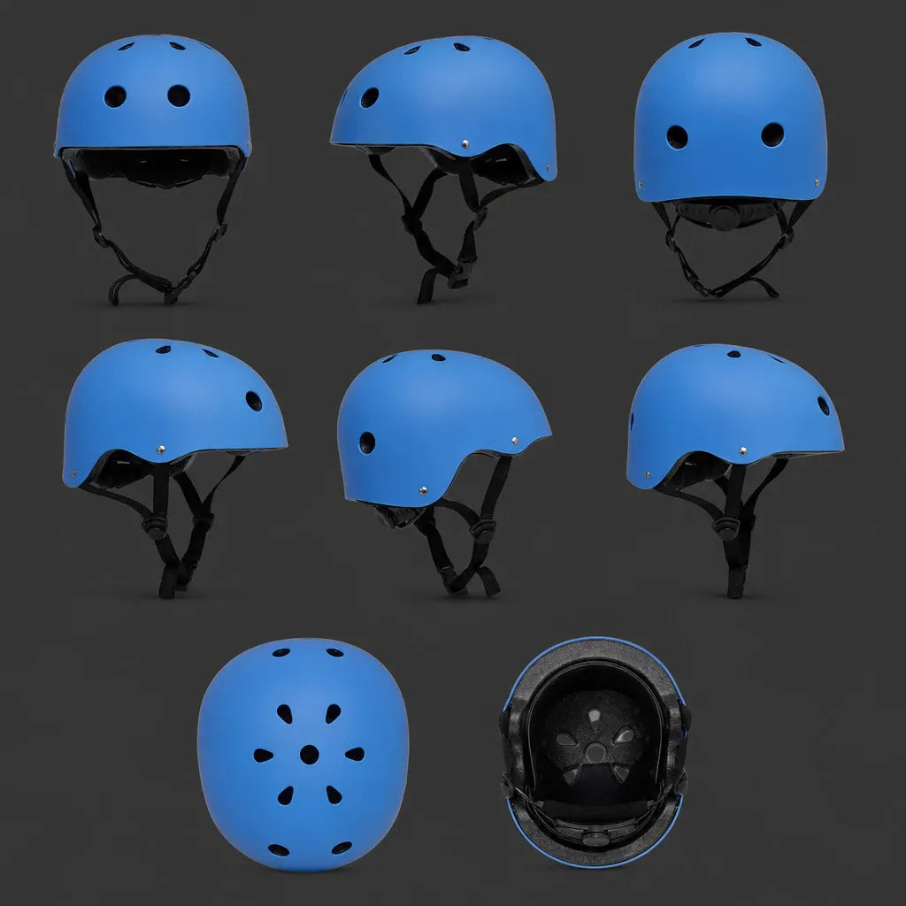Veltrix-Bike Casque Bol Enfant Bleu pour Vélo et Trottinette