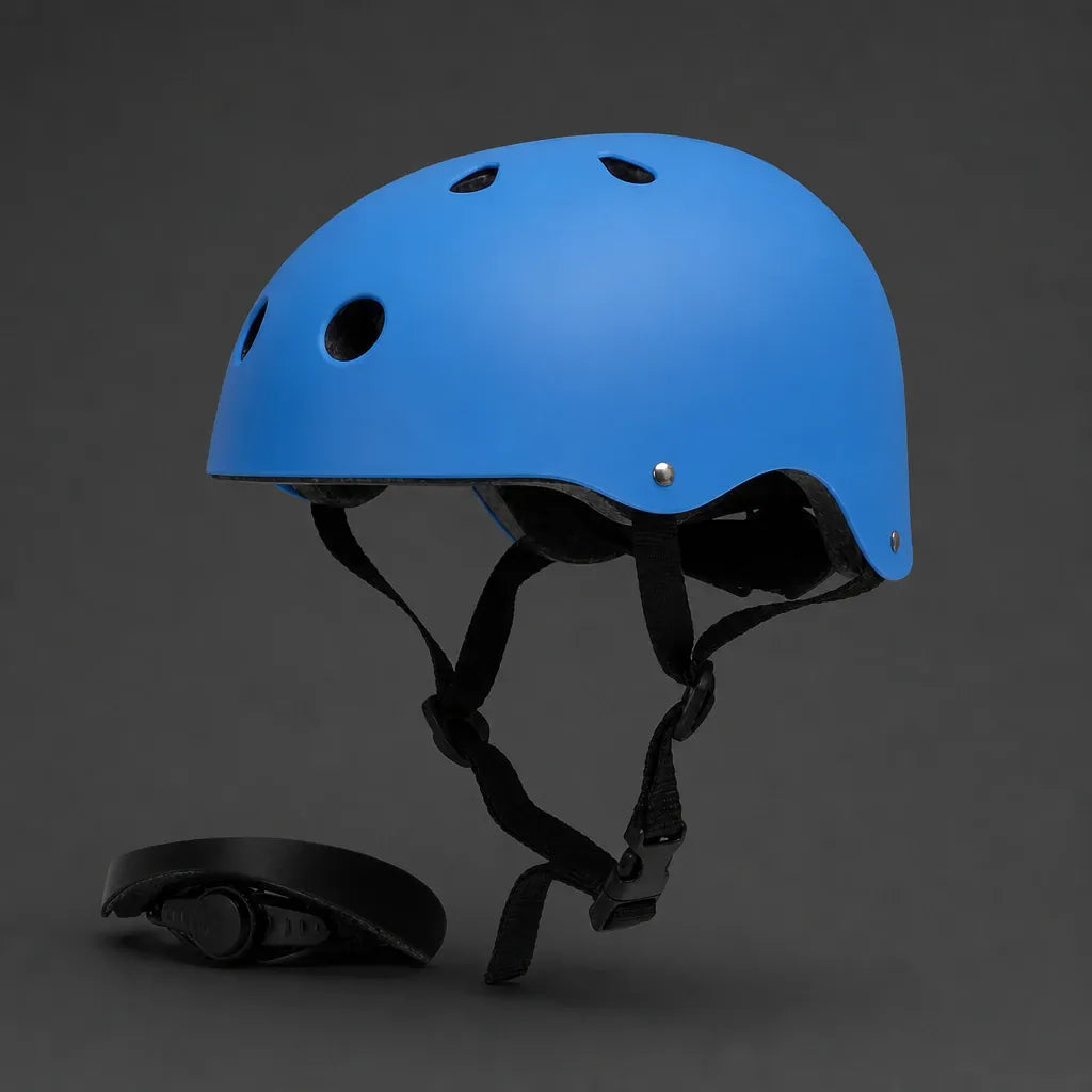 Veltrix-Bike Casque Bol Enfant Bleu pour Vélo et Trottinette