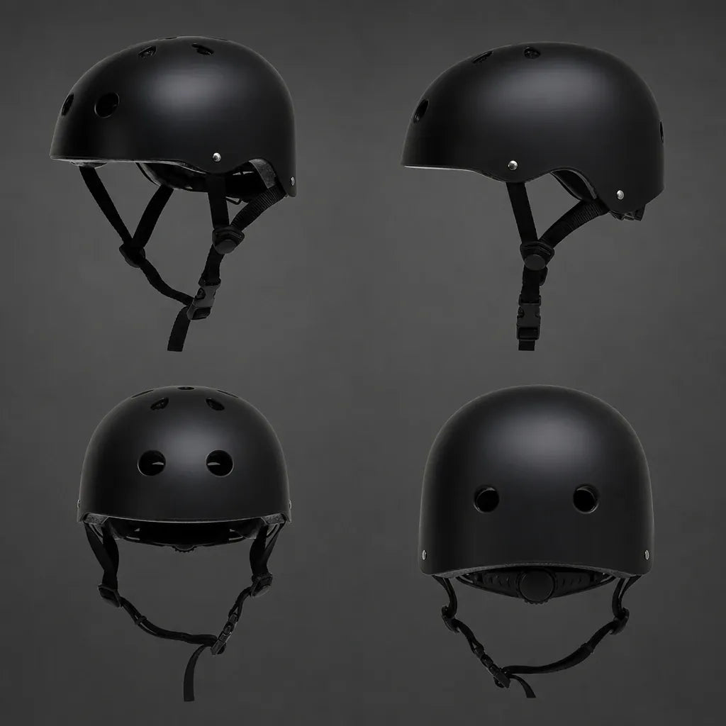 Veltrix-Bike Casque bol enfant noir mat pour vélo et trottinette