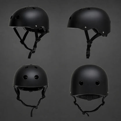 Veltrix-Bike Casque bol enfant noir mat pour vélo et trottinette