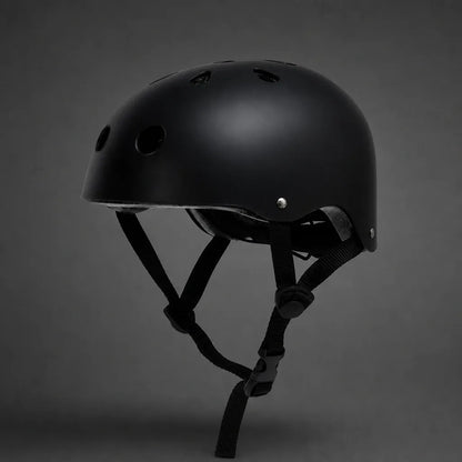 Veltrix-Bike Casque bol enfant noir mat pour vélo et trottinette