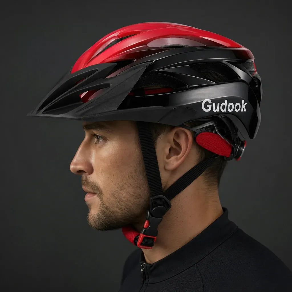 Veltrix-Bike Casque De Vélo Rouge Et Noir