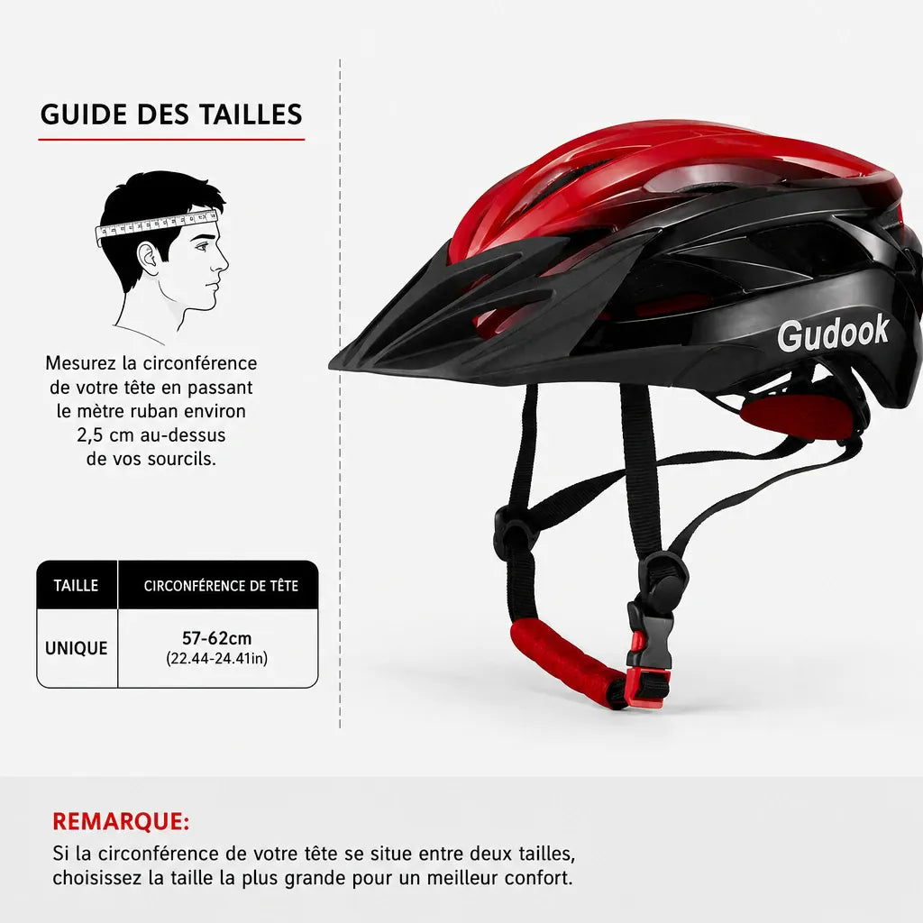 Veltrix-Bike Casque De Vélo Rouge Et Noir