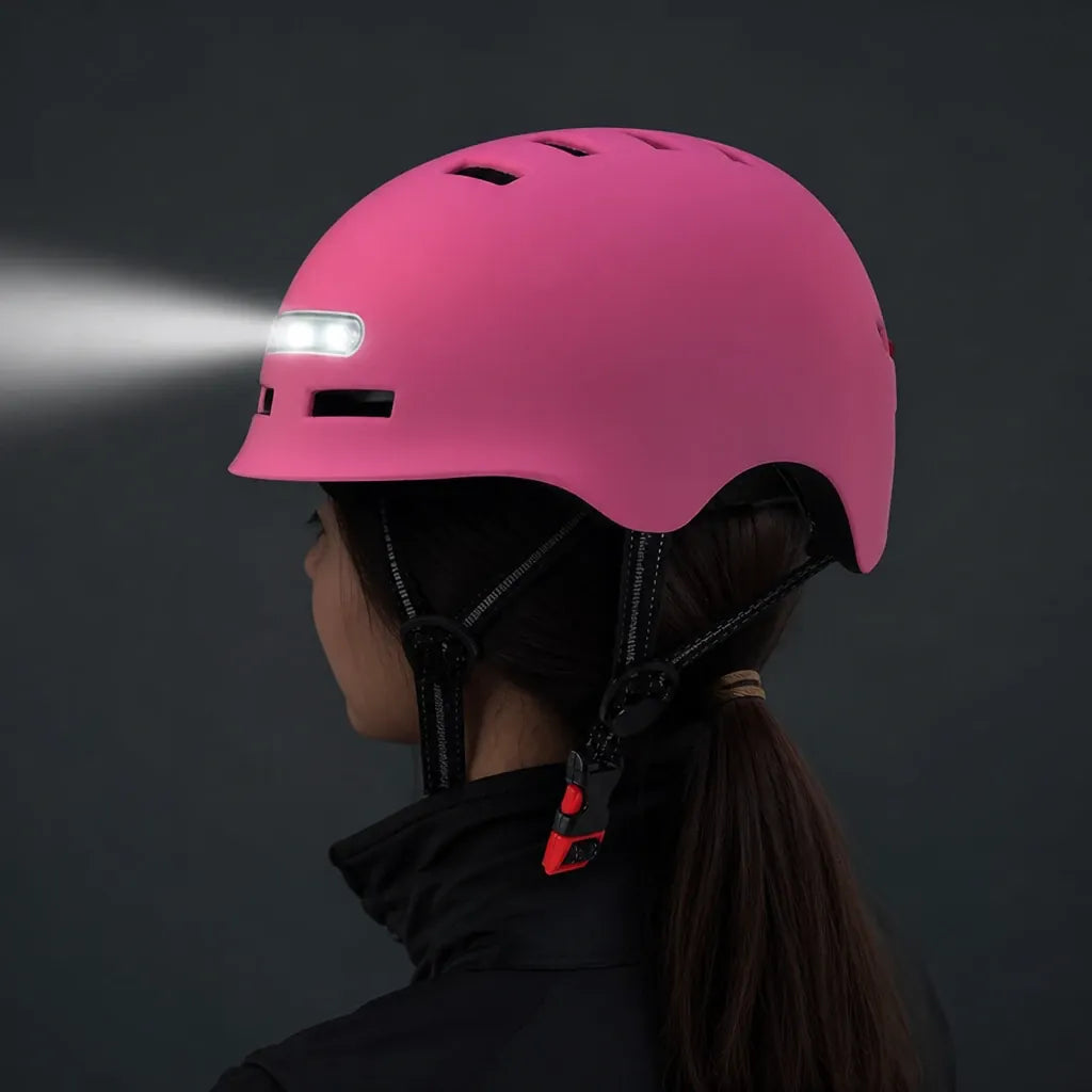 Veltrix-Bike Casque EPS Rose Avec Éclairage LED