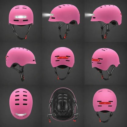 Veltrix-Bike Casque EPS Rose Avec Éclairage LED