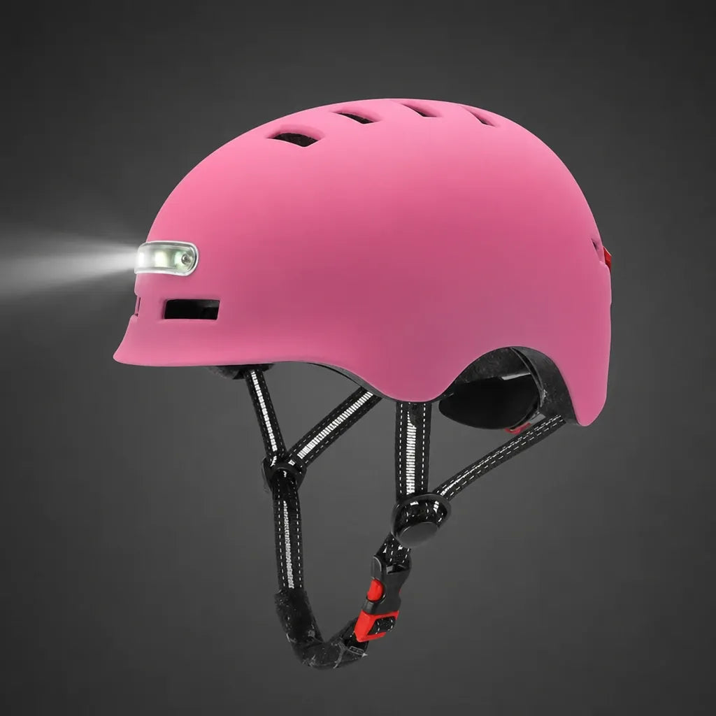 Veltrix-Bike Casque EPS Rose Avec Éclairage LED