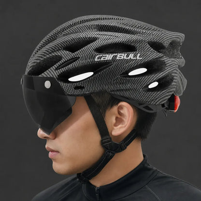 Veltrix-Bike Casque Velo Avec Visière Avec Éclairage LED