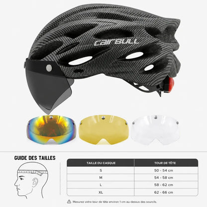 Veltrix-Bike Casque Velo Avec Visière Avec Éclairage LED