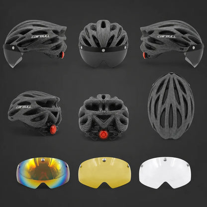 Veltrix-Bike Casque Velo Avec Visière Avec Éclairage LED