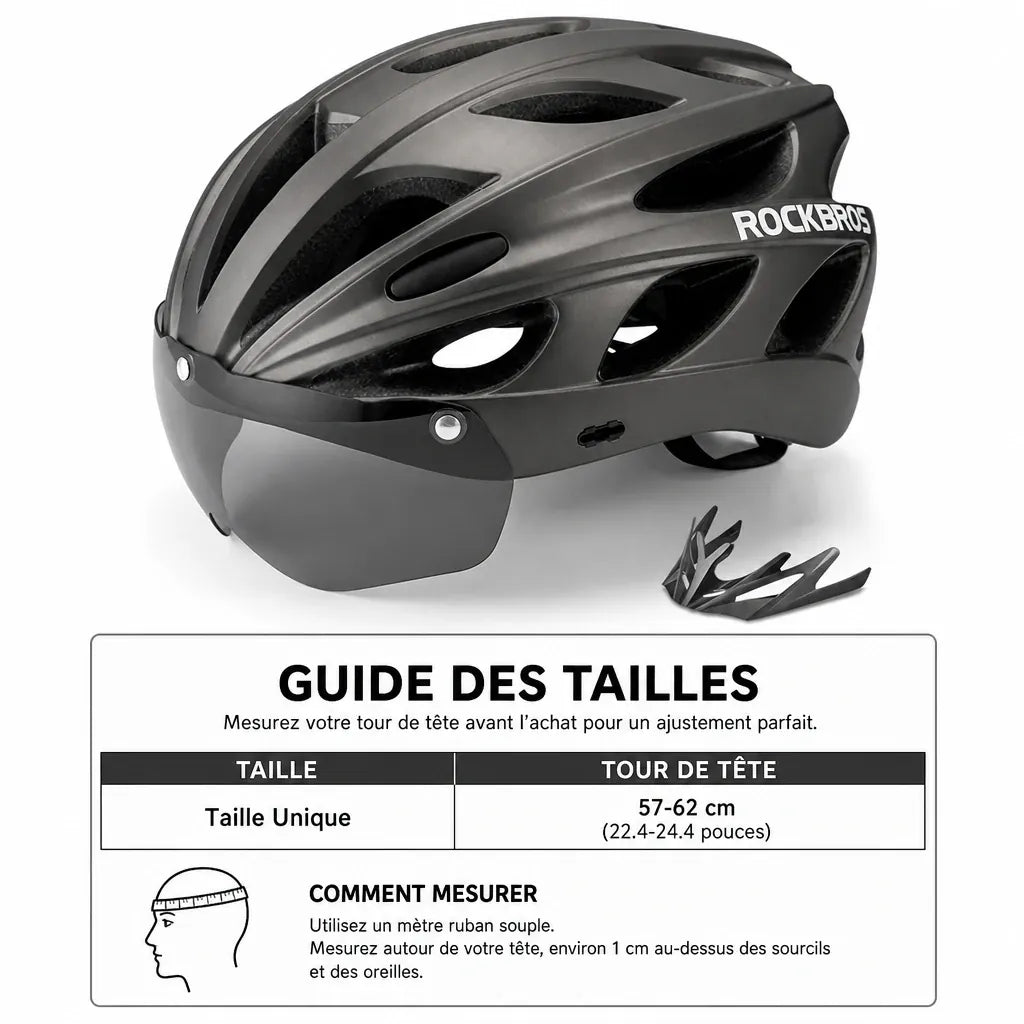 Veltrix-Bike Casque Visière Magnétique Moulage Intégral
