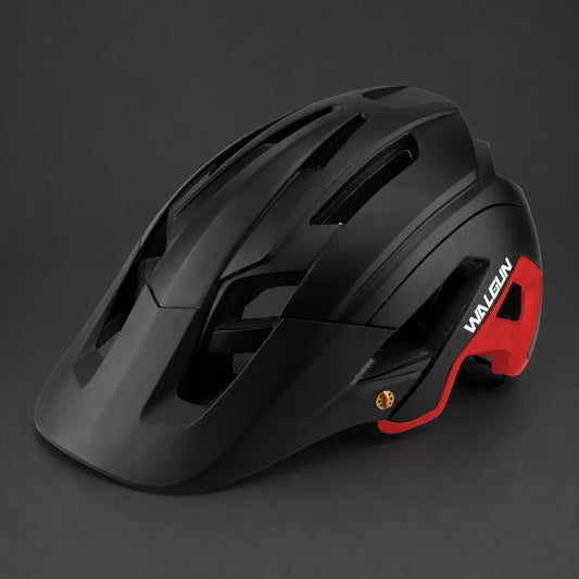 Veltrix-Bike Casque VTT In-Mold Noir et Rouge avec Visière