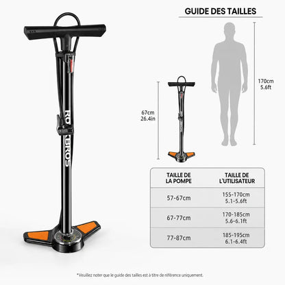 Veltrix-Bike Pompe À Pied Avec Manomètre