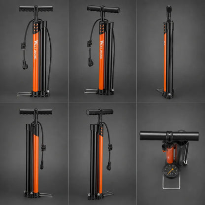 Veltrix-Bike Pompe Acier Allié Double Tube Avec Manomètre