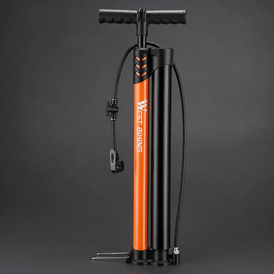 Veltrix-Bike Pompe Acier Allié Double Tube Avec Manomètre