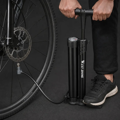 Veltrix-Bike Pompe Acier Double Tube Avec Manomètre