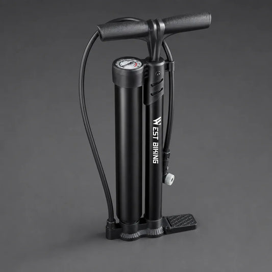Veltrix-Bike Pompe Acier Double Tube Avec Manomètre