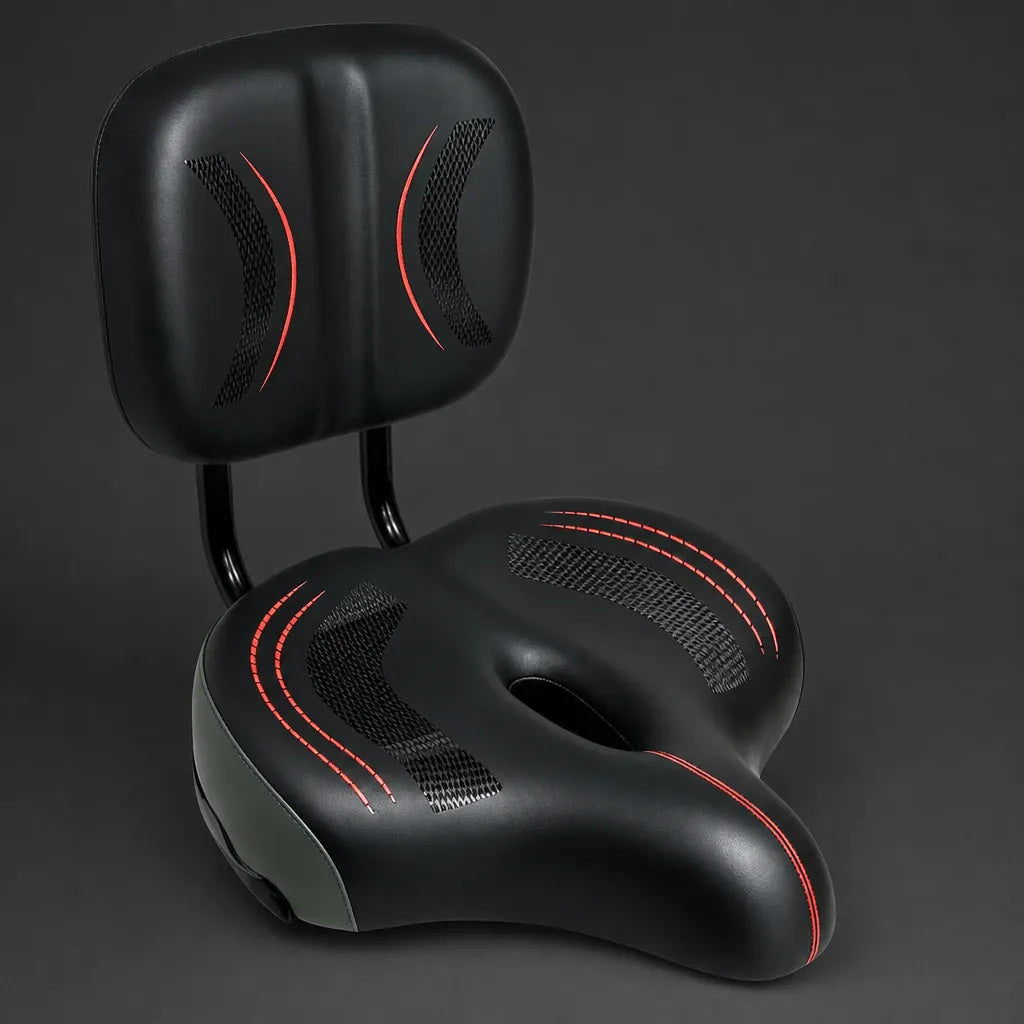 Veltrix-Bike Selle Cuir Avec Dossier Réglable Extra Large