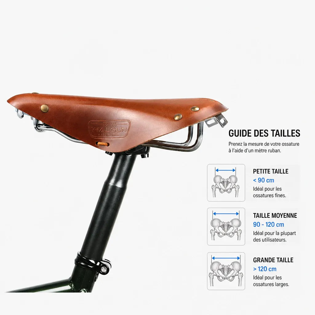 Veltrix-Bike Selle Cuir De Vachette Rétro
