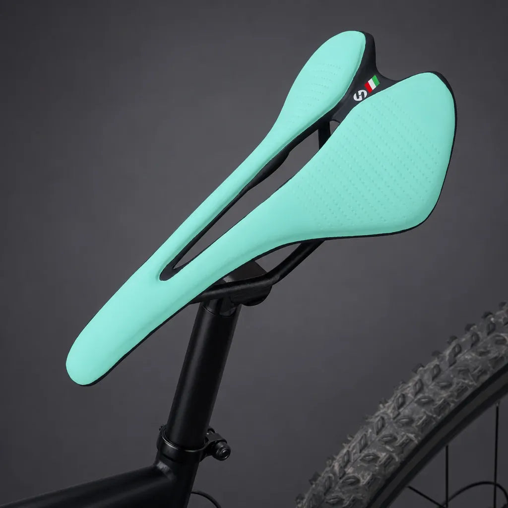 Veltrix-Bike Selle Cuir Microfibre Respirante Ajourée