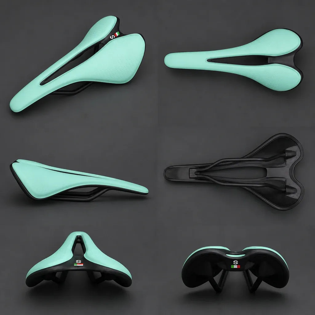 Veltrix-Bike Selle Cuir Microfibre Respirante Ajourée