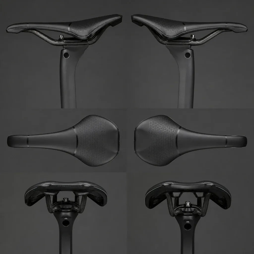 Veltrix-Bike Selle Cuir Synthétique Rails En Carbone Bec Court