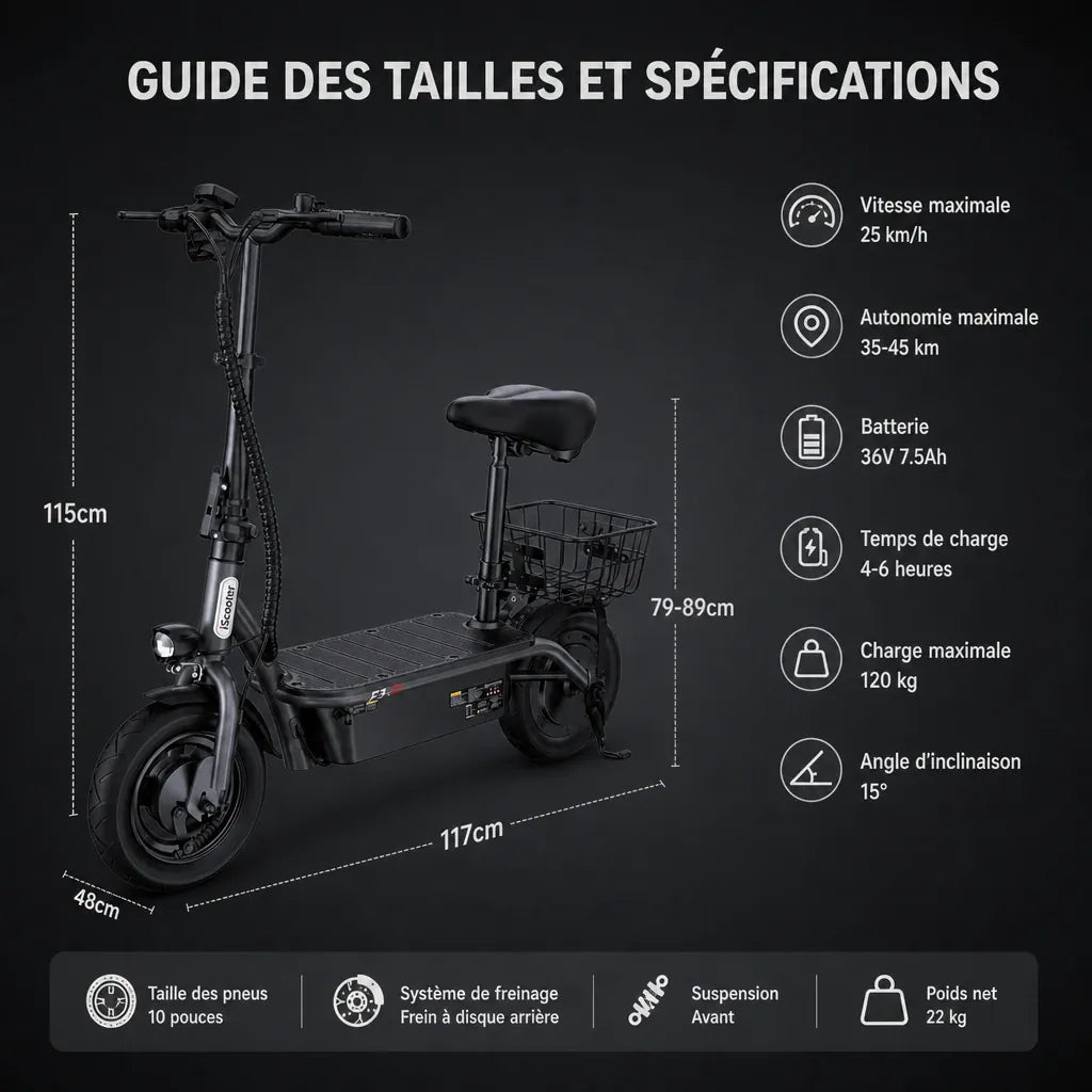 Veltrix-Bike Trottinette Électrique Avec Siège Et Panier