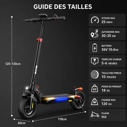 Veltrix-Bike Trottinette Électrique Piste Cyclable Tout-Terrain Pliable