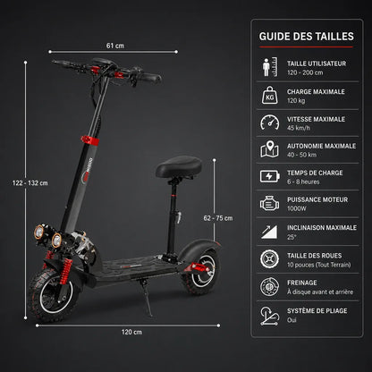 Veltrix-Bike Trottinette Electrique Pliable Tout Terrain Selle Amovible