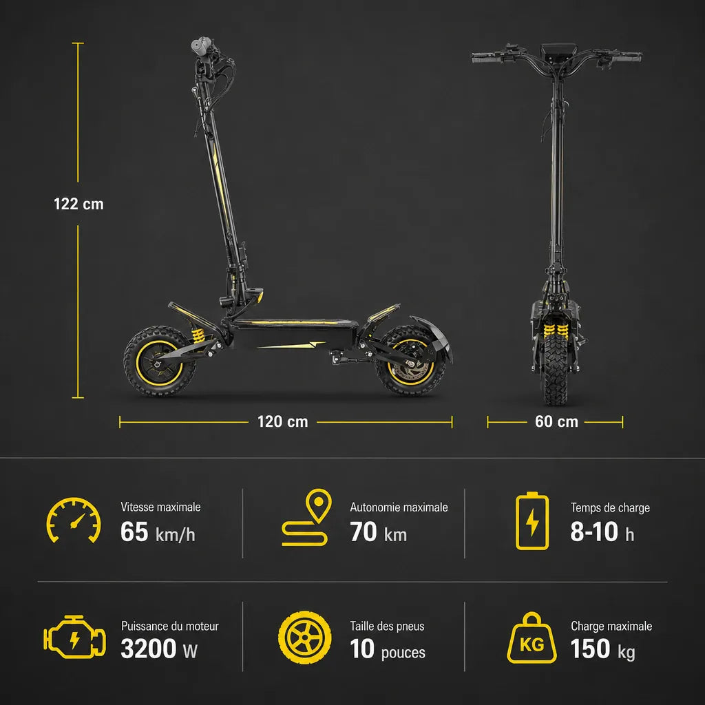 Veltrix-Bike Trottinette Électrique Rapide Noir Et Jaune