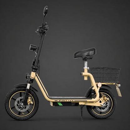 Veltrix-Bike Trottinettes Adultes Avec Selle Et Panier Arrière Pneus 14