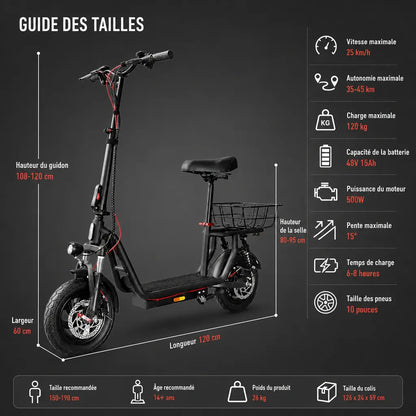 Veltrix-Bike Trottinettes Alliage D'Aluminium Avec Selle Double