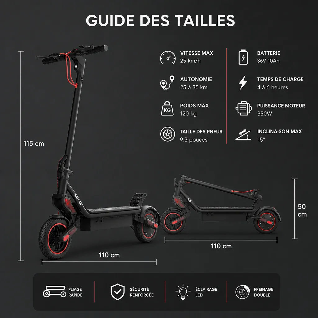 Veltrix-Bike Trottinettes Électrique Pas Cher Pneus 9.3 Pouces Pliable