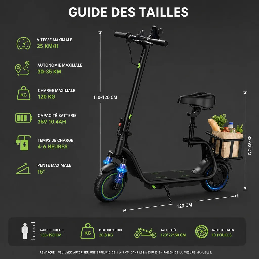 Veltrix-Bike Trottinettes Électriques 25 Km/H Pliable Avec Selle