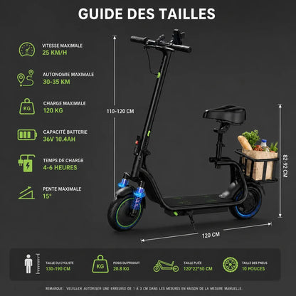 Veltrix-Bike Trottinettes Électriques 25 Km/H Pliable Avec Selle