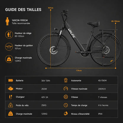 Veltrix-Bike Vélo De Ville Électrique Batterie Amovible Acier Au Carbone