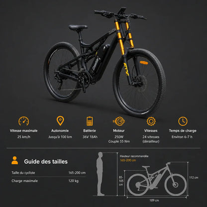 Veltrix-Bike Vélo Électrique Adulte Tout Suspendu VTT
