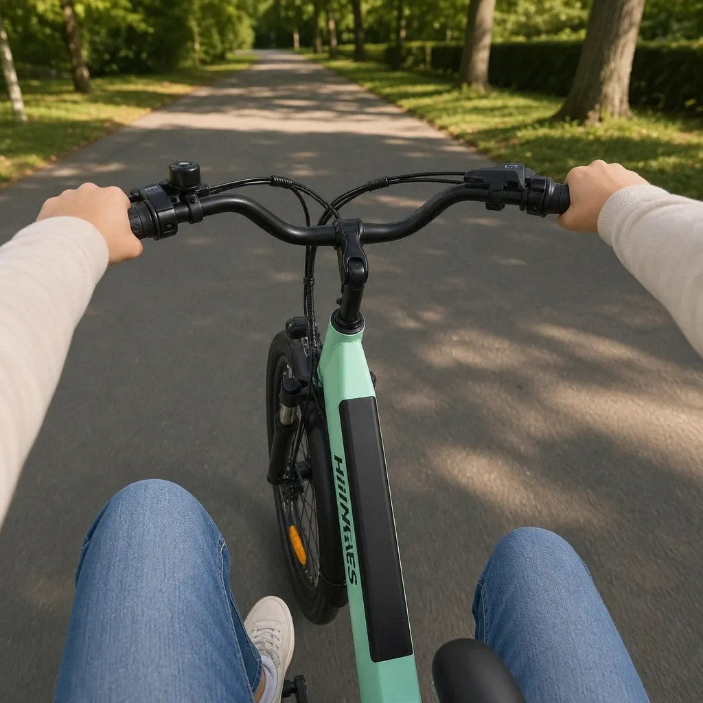 Veltrix-Bike Vélo Électrique De Ville 7 Vitesses Vert Freins À Disque