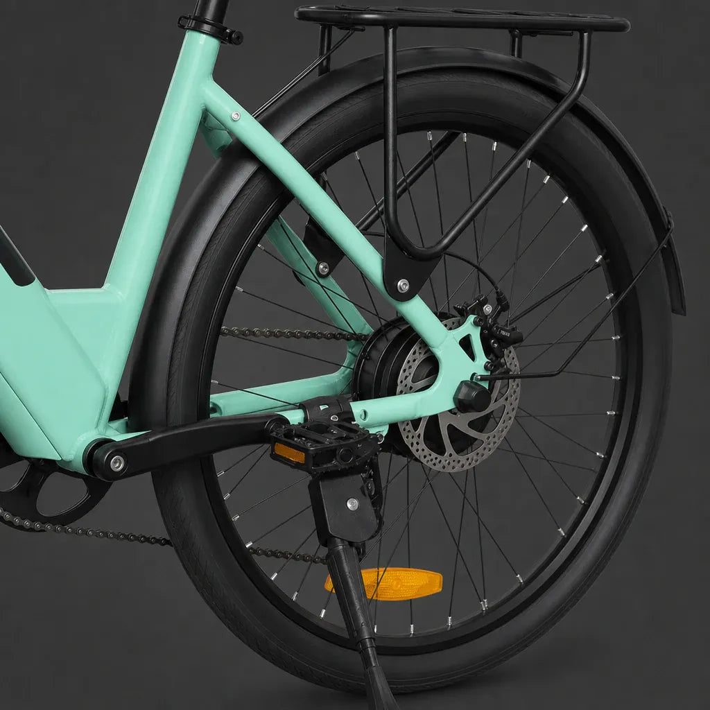 Veltrix-Bike Vélo Électrique De Ville 7 Vitesses Vert Freins À Disque