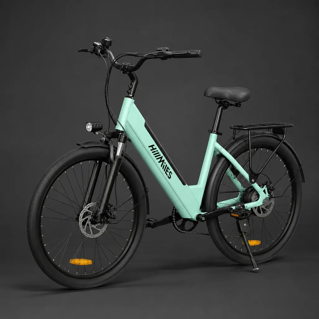 Veltrix-Bike Vélo Électrique De Ville 7 Vitesses Vert Freins À Disque