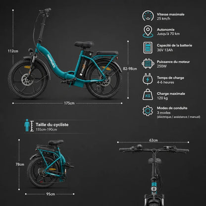 Veltrix-Bike Vélo Électrique Pliant Pneus Larges