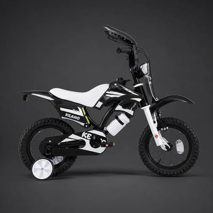 Veltrix-Bike Vélo motocross enfant noir et blanc avec roues stabilisatrices
