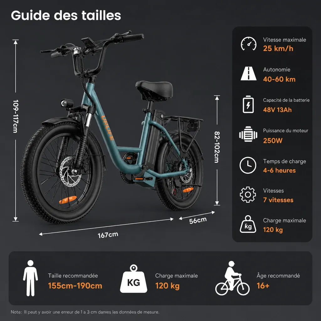 Veltrix-Bike Vélos Tout Terrain Électrique Pneus Larges 20 Pouces